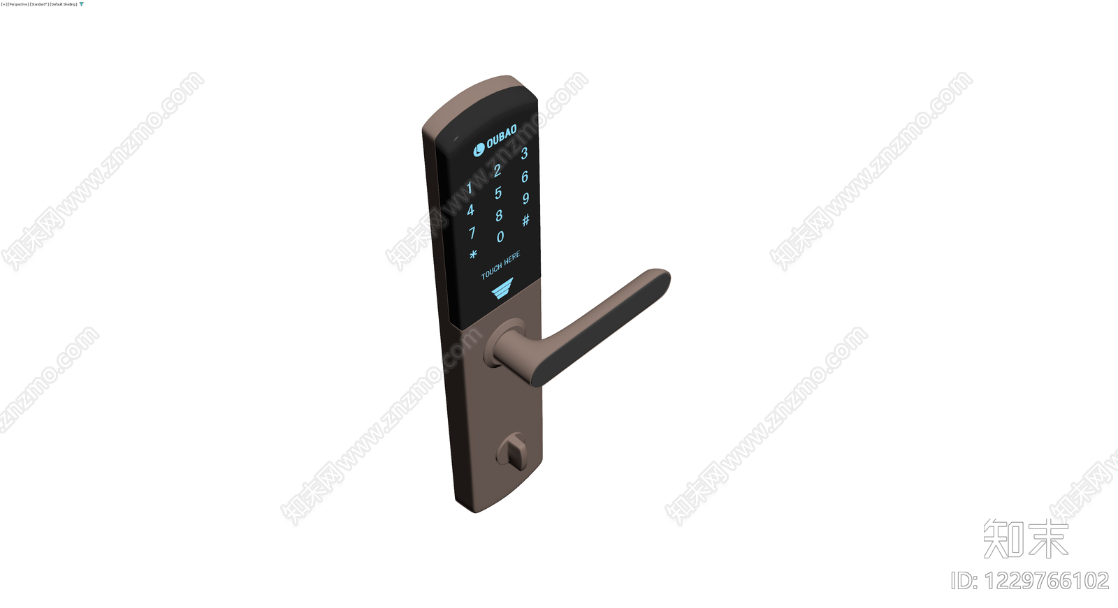 OUBAO品牌智能门锁3D模型下载【ID:1229766102】