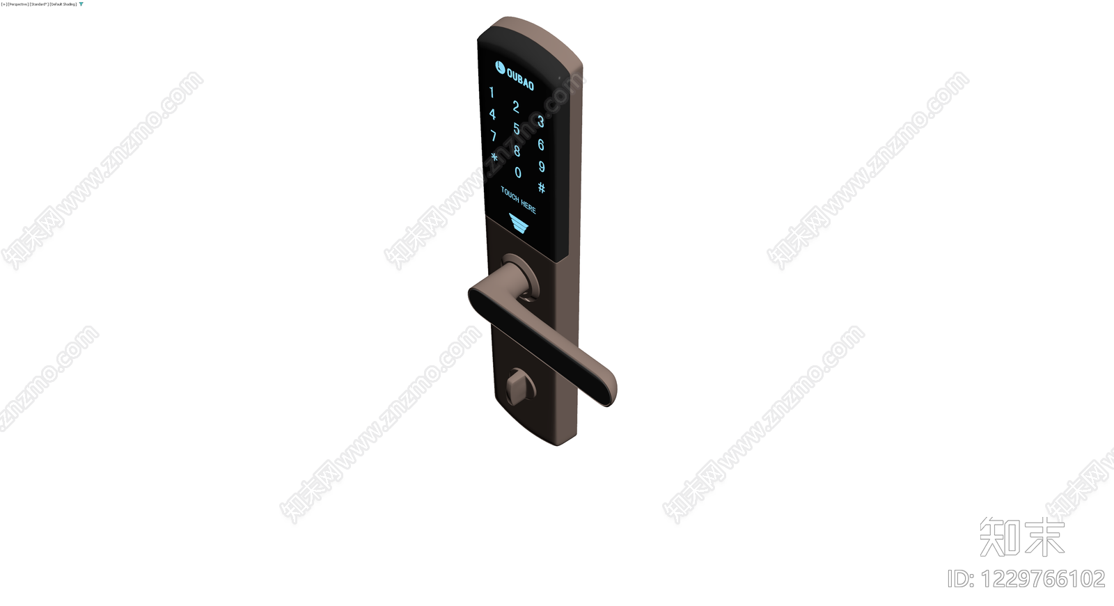 OUBAO品牌智能门锁3D模型下载【ID:1229766102】
