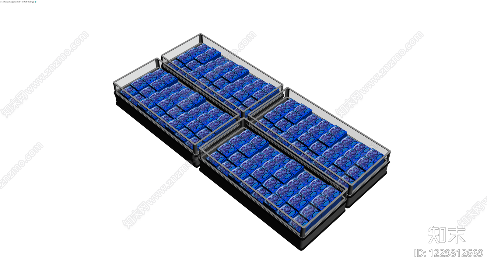陈列架与商品组合3D模型下载【ID:1229812669】