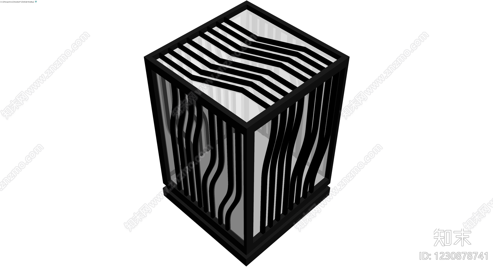 黑框波浪纹格栅隔断3D模型下载【ID:1230878741】