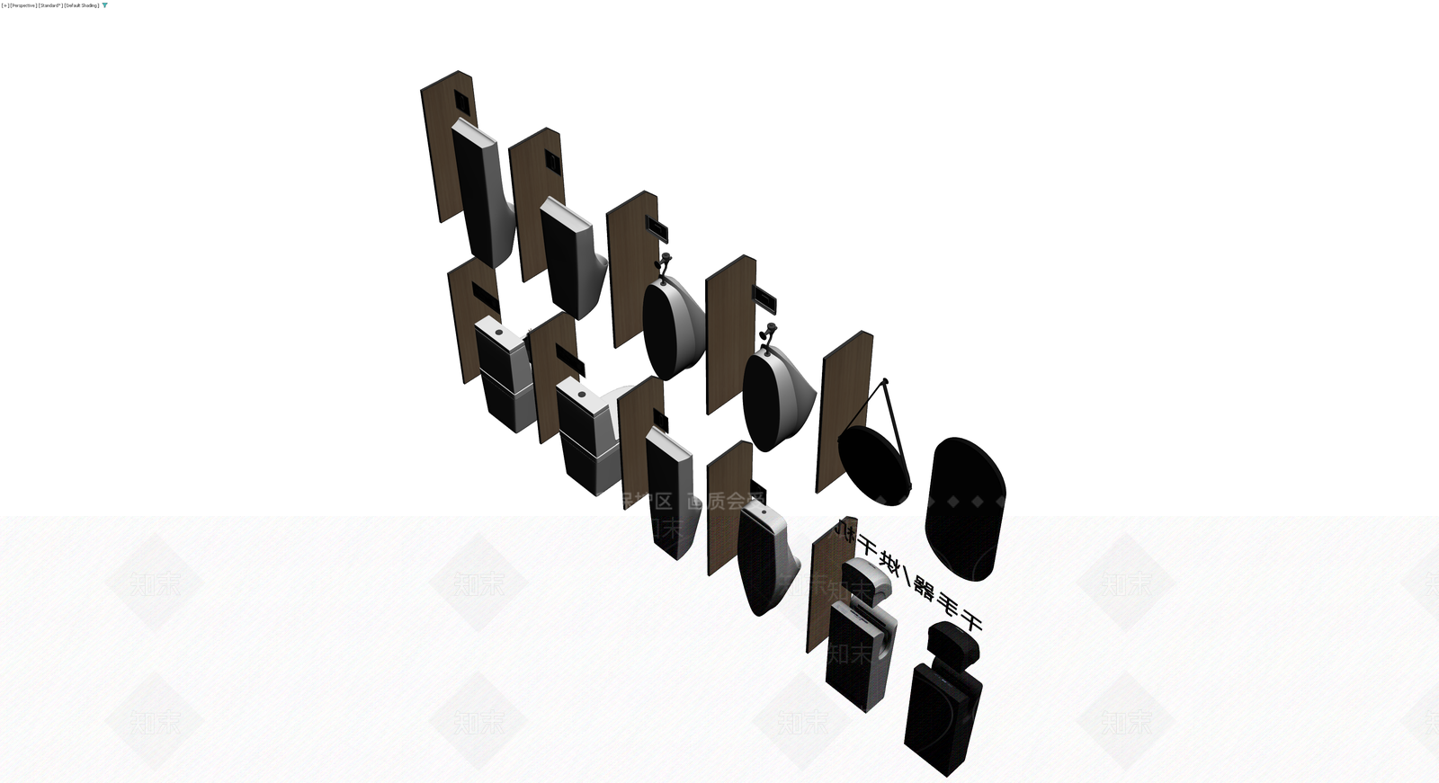 卫浴洁具隔断组合3D模型下载【ID:1230400794】