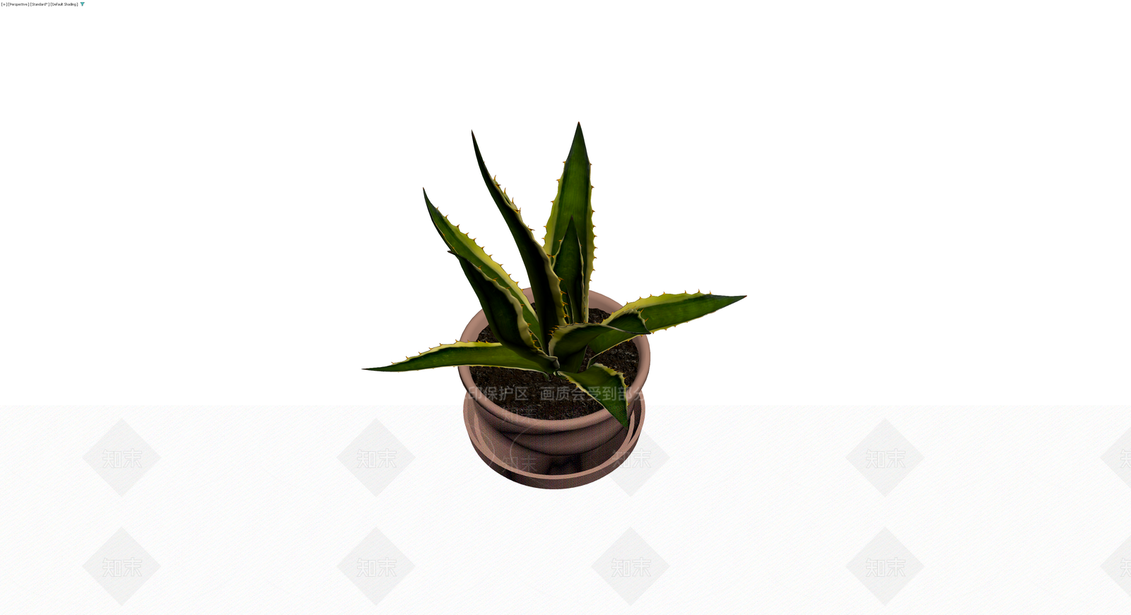 带盆龙舌兰盆栽模型3D模型下载【ID:1229943472】
