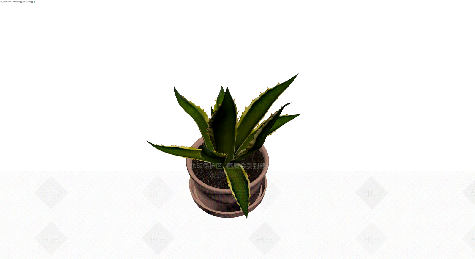 带盆龙舌兰盆栽模型3D模型下载【ID:1229943472】