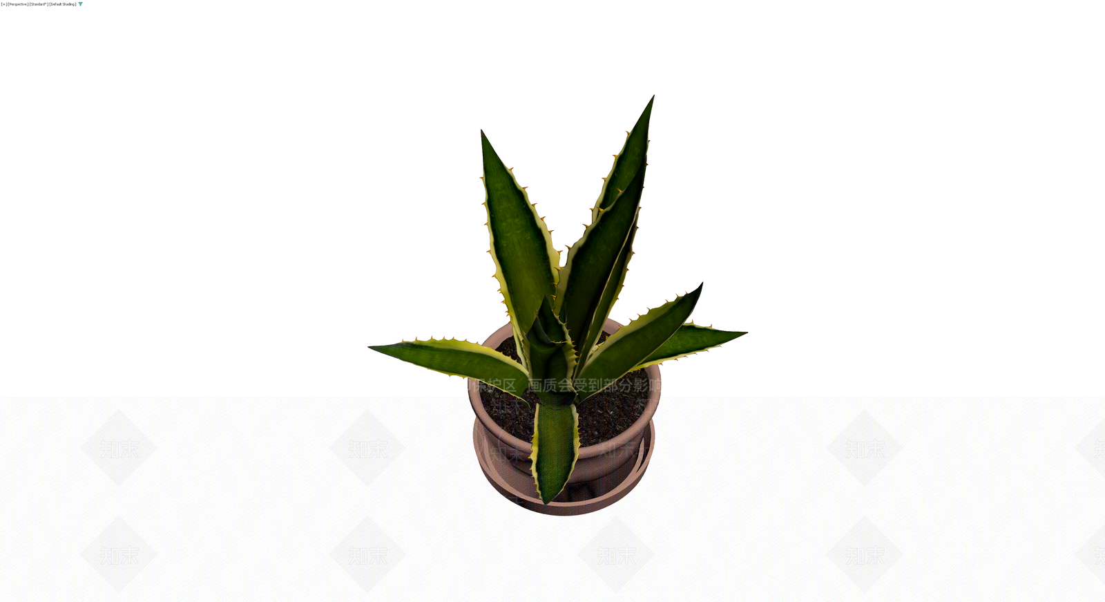 带盆龙舌兰盆栽模型3D模型下载【ID:1229943472】