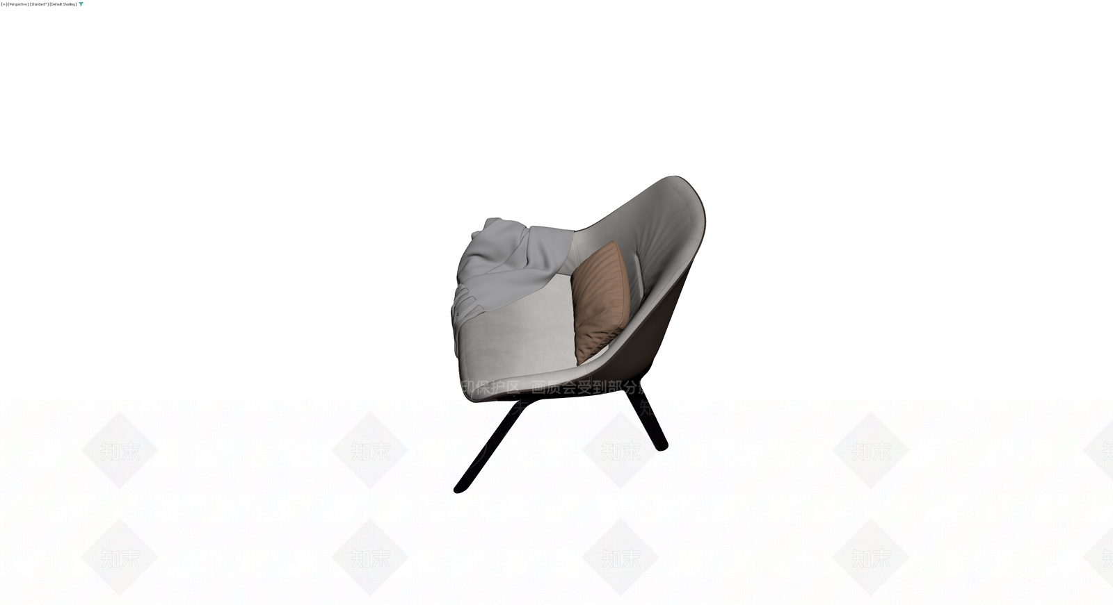 现代休闲椅配抱枕毯3D模型下载【ID:1230388011】