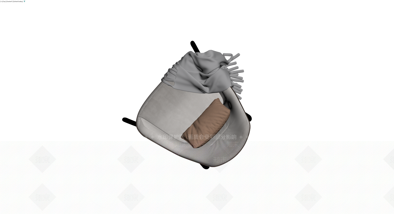 现代休闲椅配抱枕毯3D模型下载【ID:1230388011】