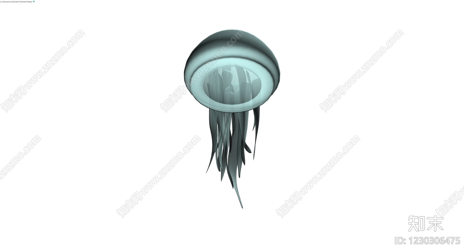 蓝灰色3D水母模型3D模型下载【ID:1230306475】