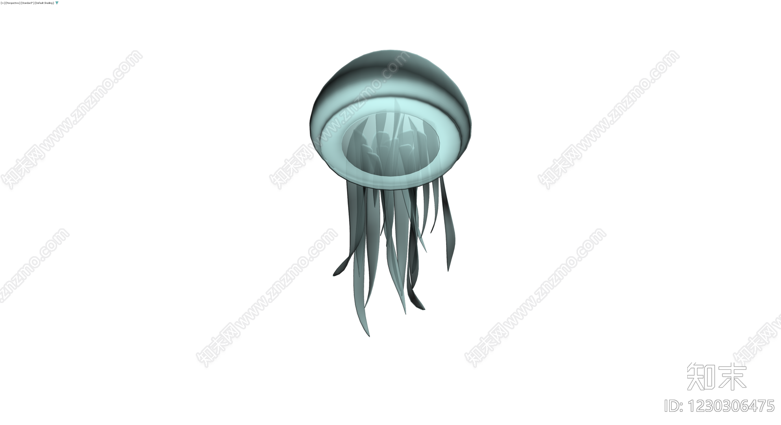 蓝灰色3D水母模型3D模型下载【ID:1230306475】
