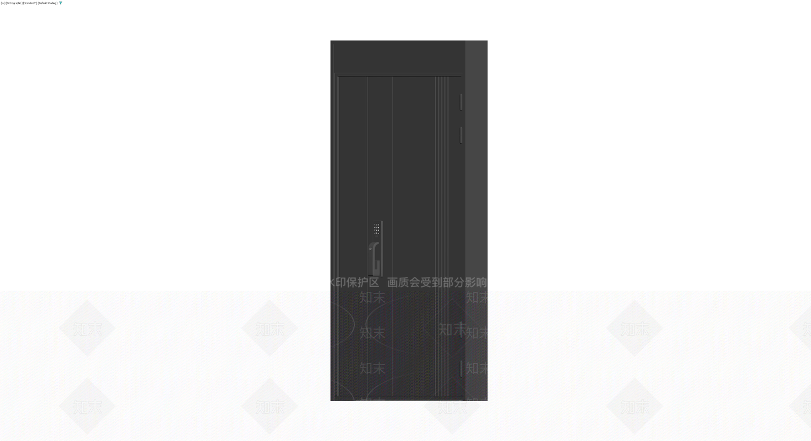 深灰色现代入户门3D模型下载【ID:1229886996】
