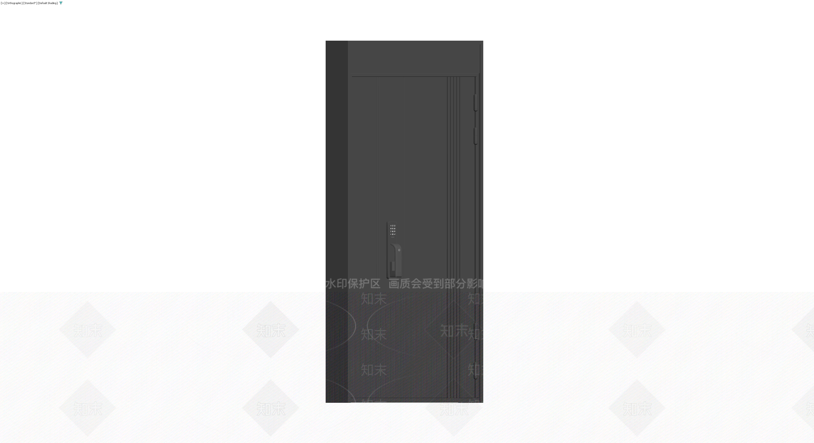 深灰色现代入户门3D模型下载【ID:1229886996】