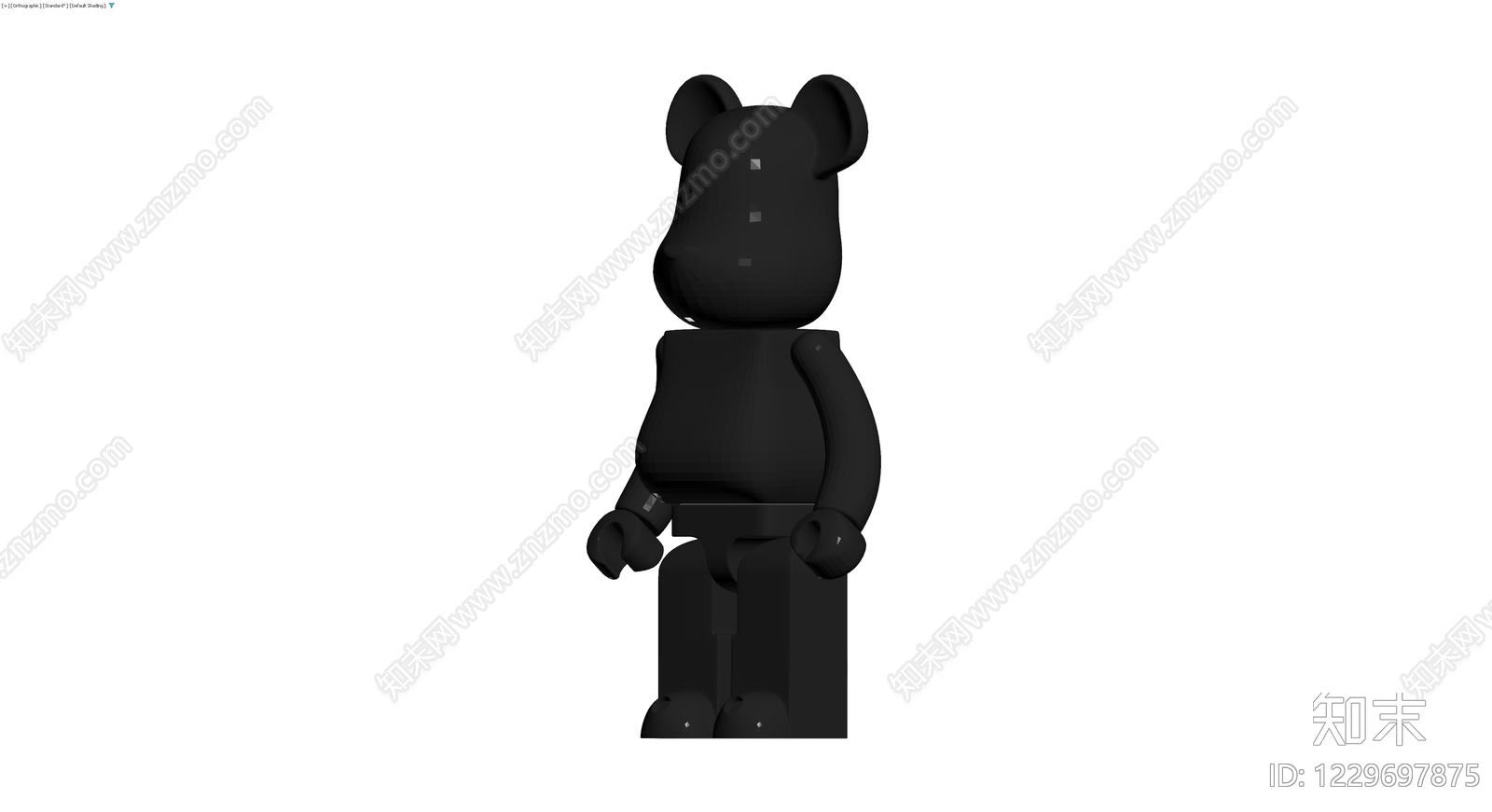 黑色Bearbrick积木熊3D模型下载【ID:1229697875】