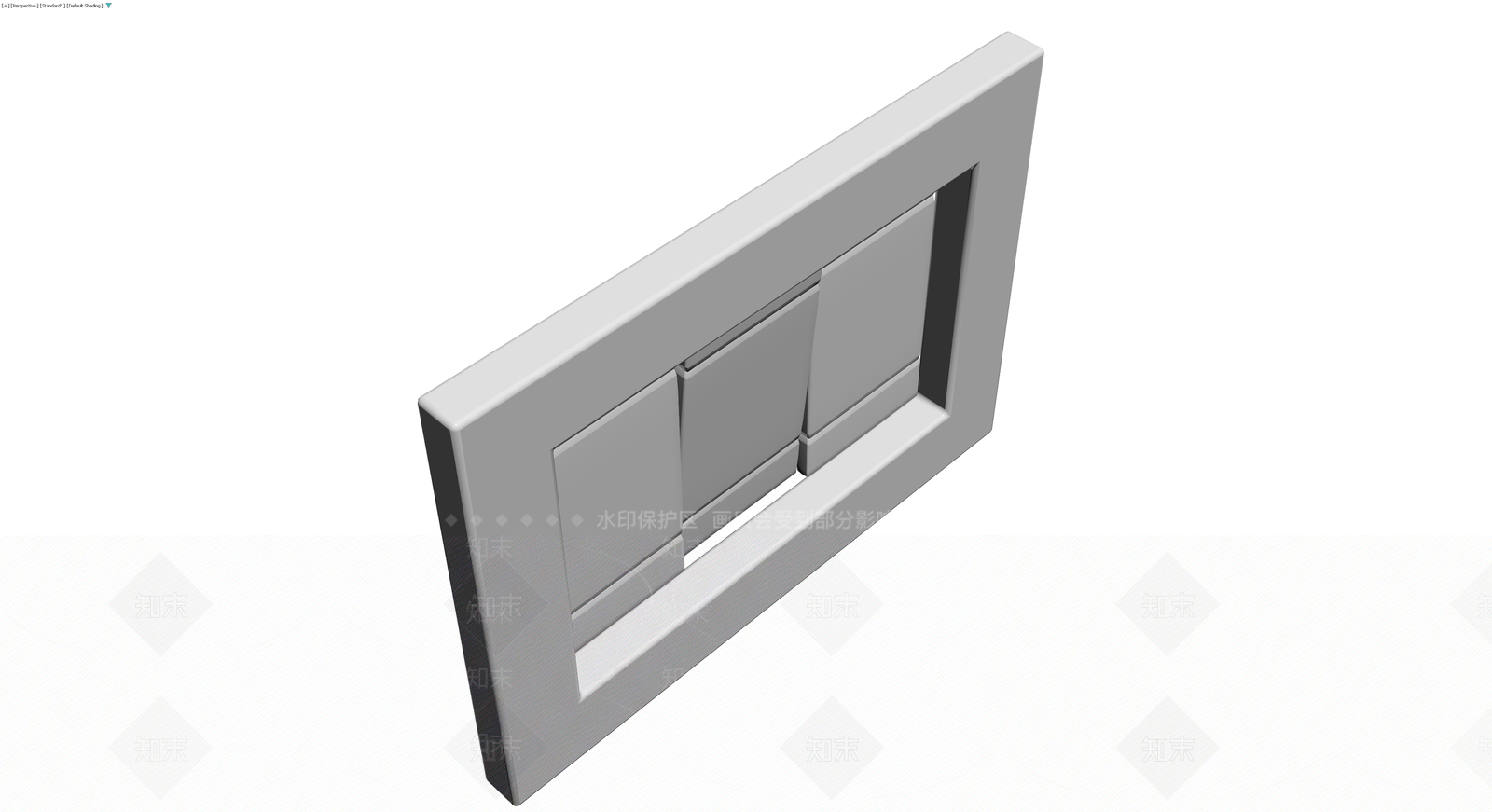 三开面板开关灰模3D模型下载【ID:1229962233】