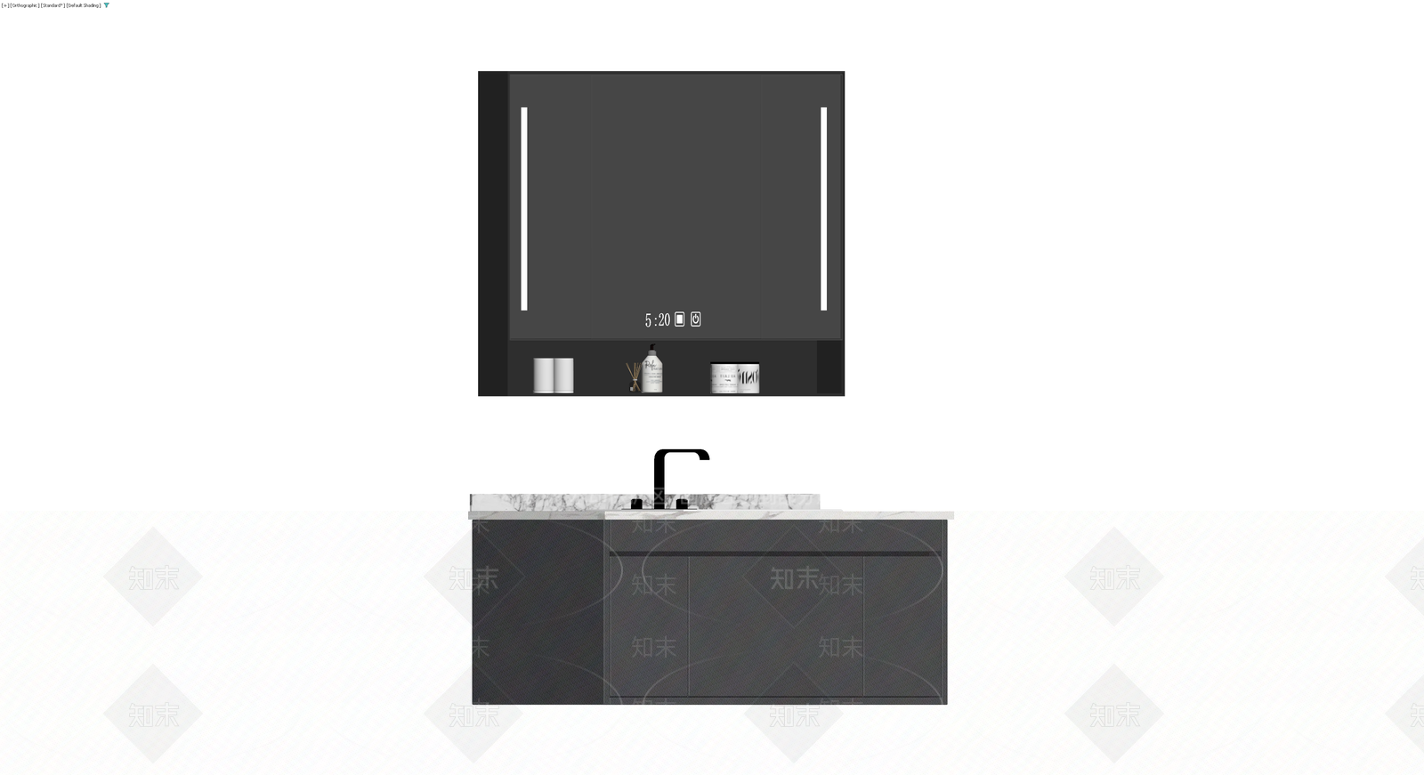 浴室柜组合（镜柜+台盆）3D模型下载【ID:1230553014】