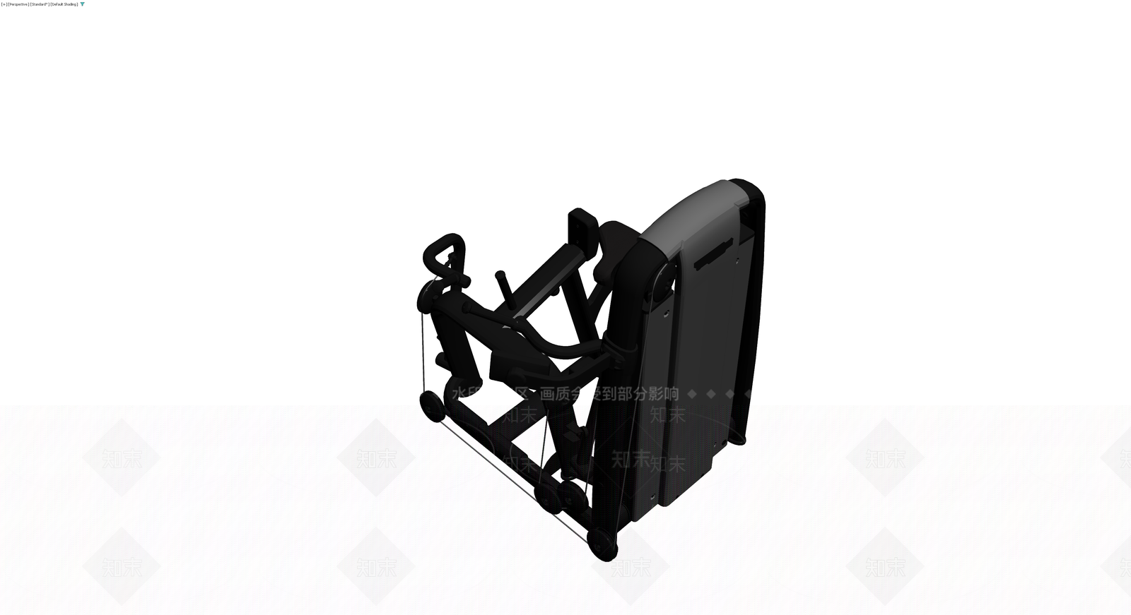 黑色商用坐姿健身器械3D模型下载【ID:1229612899】