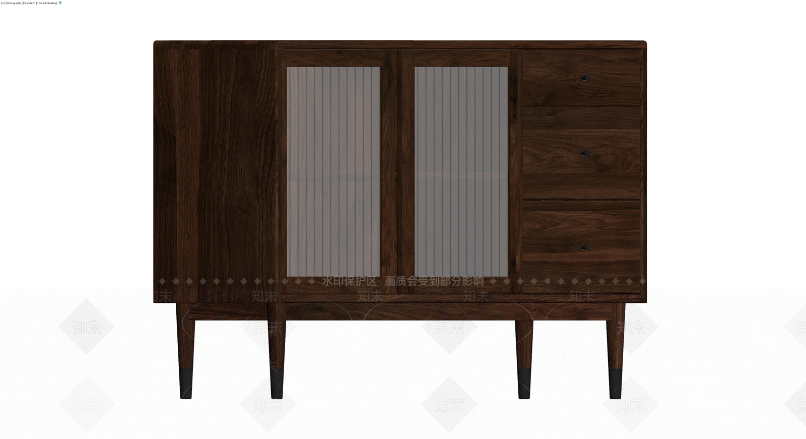 深色木纹储物柜3D模型下载【ID:1229906038】