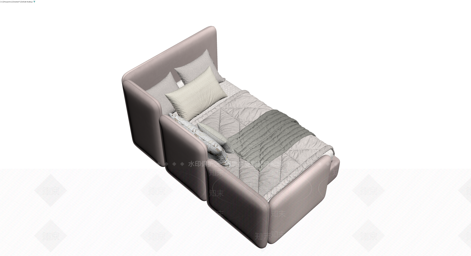 现代风格双人床3D模型下载【ID:1230632670】