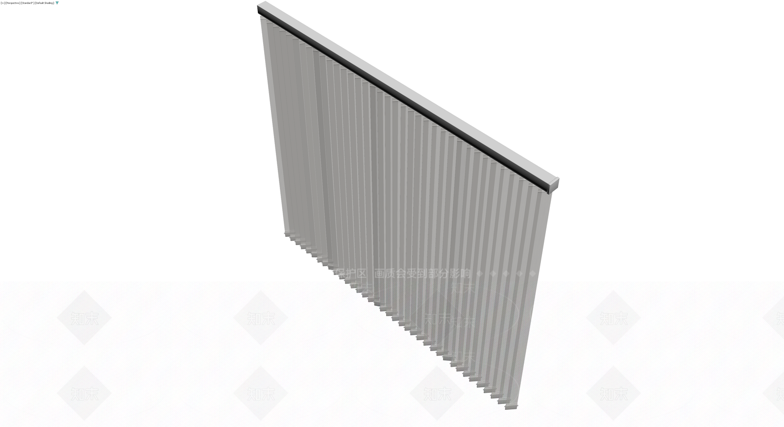 竖条百叶帘组件3D模型下载【ID:1229623351】
