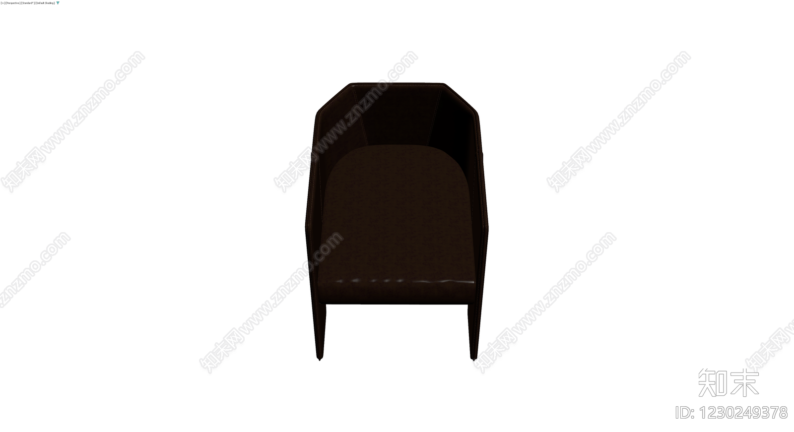 深棕色现代软包扶手椅3D模型下载【ID:1230249378】