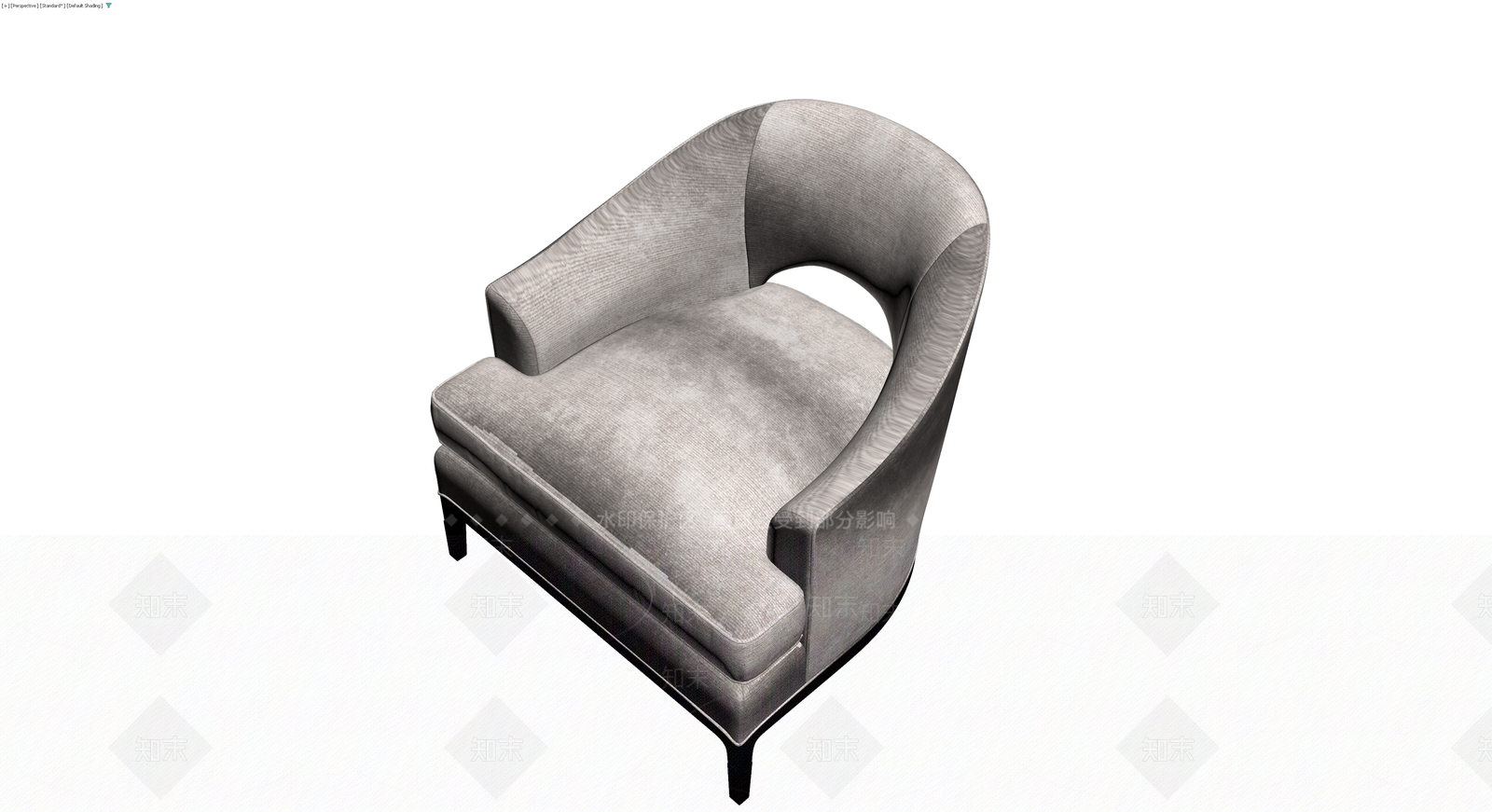 弧形扶手椅灰模3D模型下载【ID:1229997107】