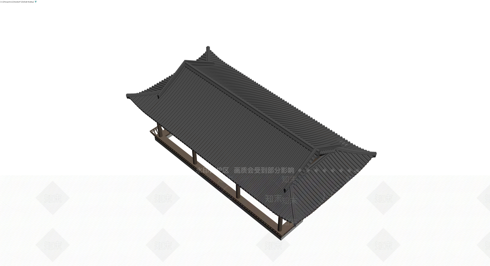 中式景观连廊建筑模型3D模型下载【ID:1229640826】