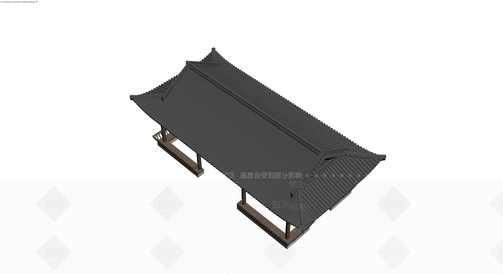 中式景观连廊建筑模型3D模型下载【ID:1229640826】