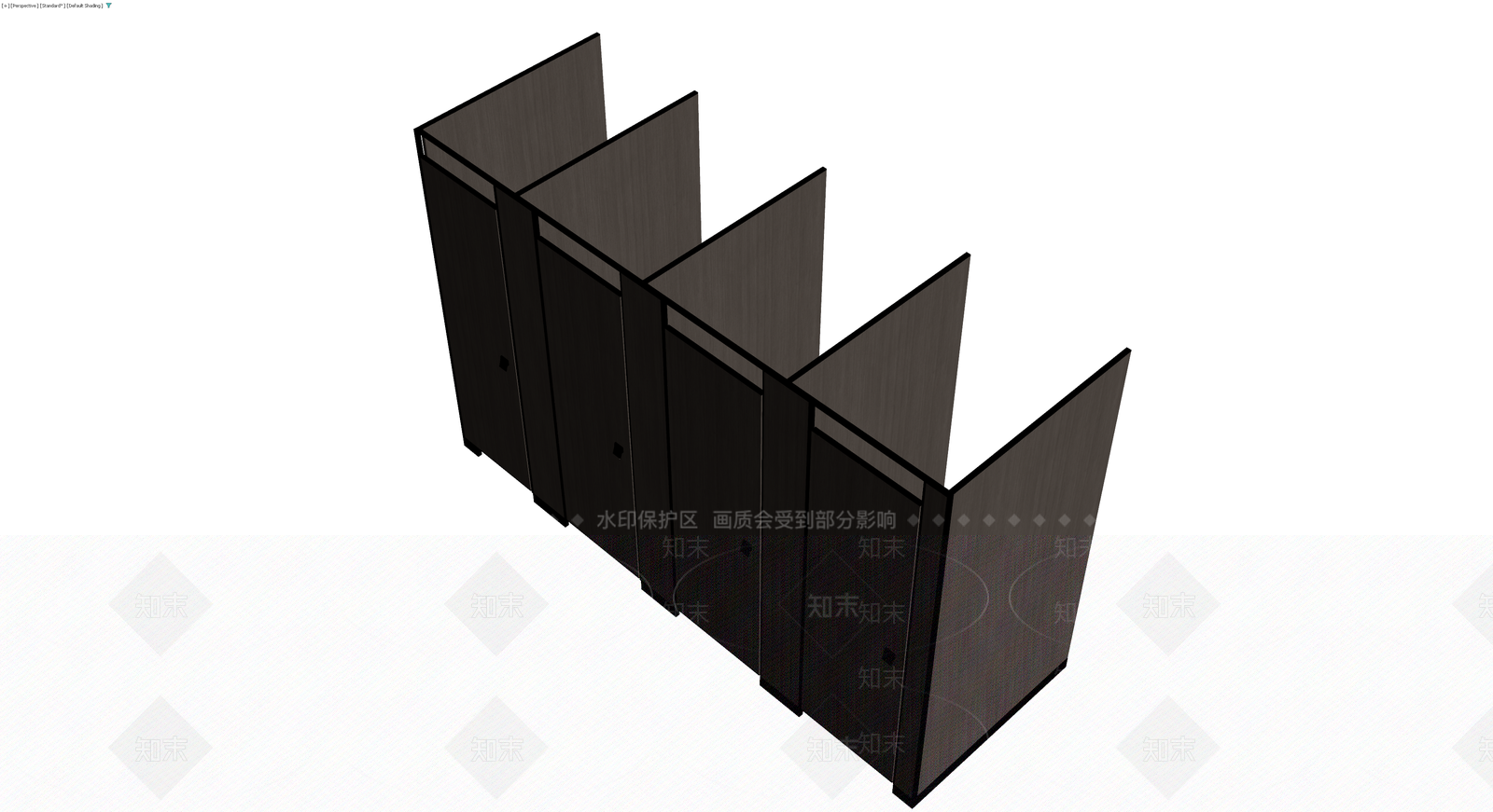 四门木纹储物柜3D模型下载【ID:1230013029】