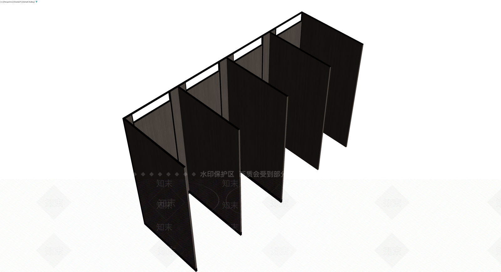 四门木纹储物柜3D模型下载【ID:1230013029】