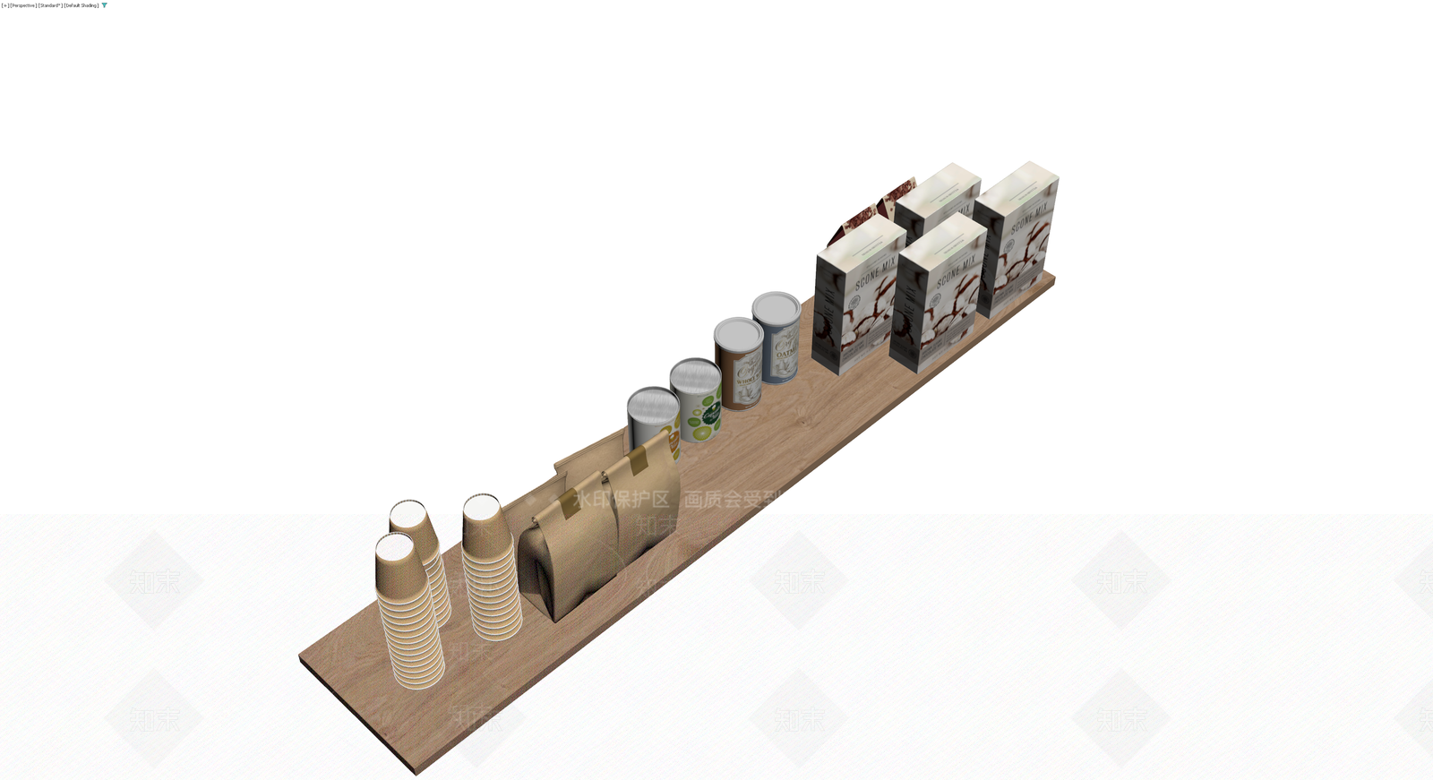 货架烘焙用品陈列组合3D模型下载【ID:1230111163】