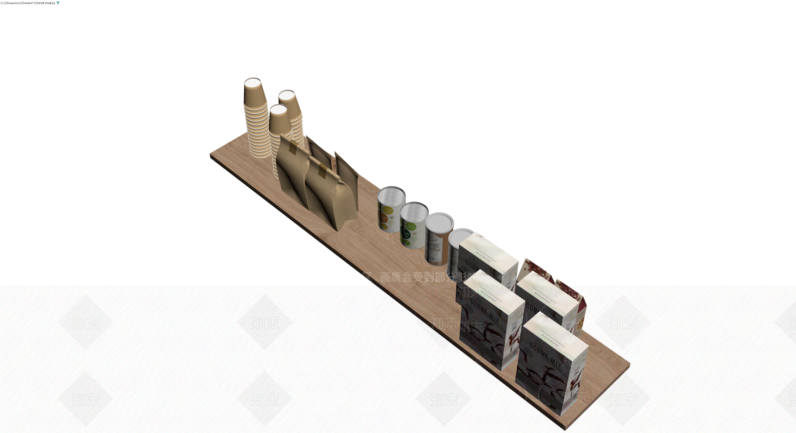 货架烘焙用品陈列组合3D模型下载【ID:1230111163】