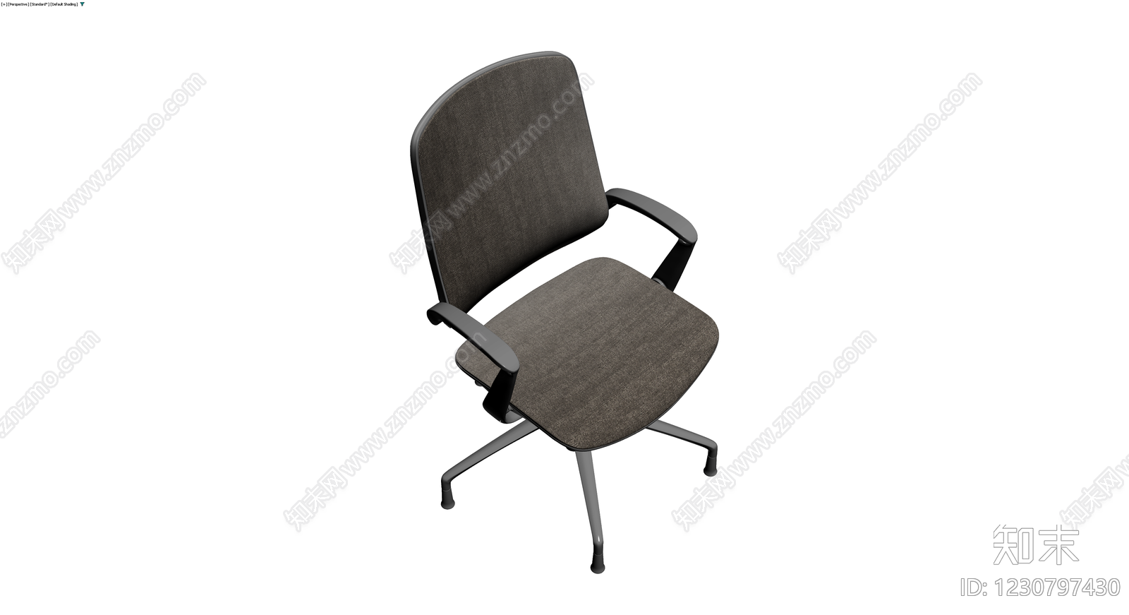 灰色布艺办公椅3D模型下载【ID:1230797430】