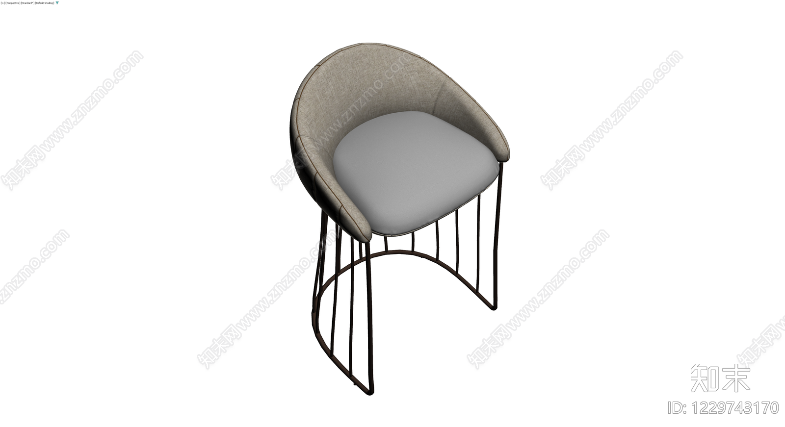 现代软包金属框架高脚椅3D模型下载【ID:1229743170】