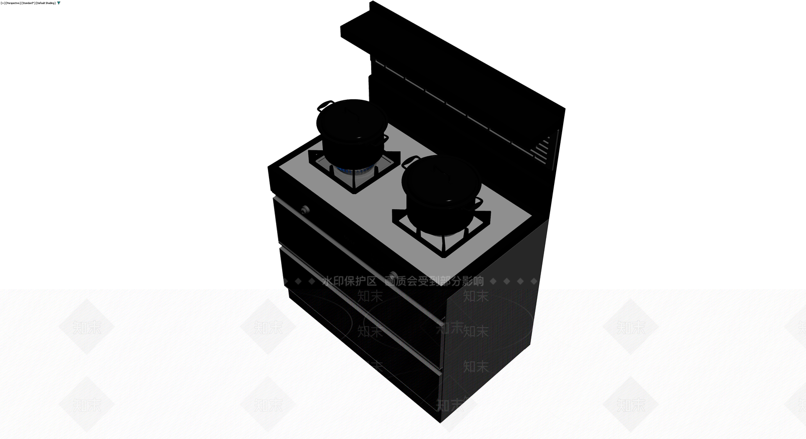 集成灶具带锅具3D模型下载【ID:1230352741】