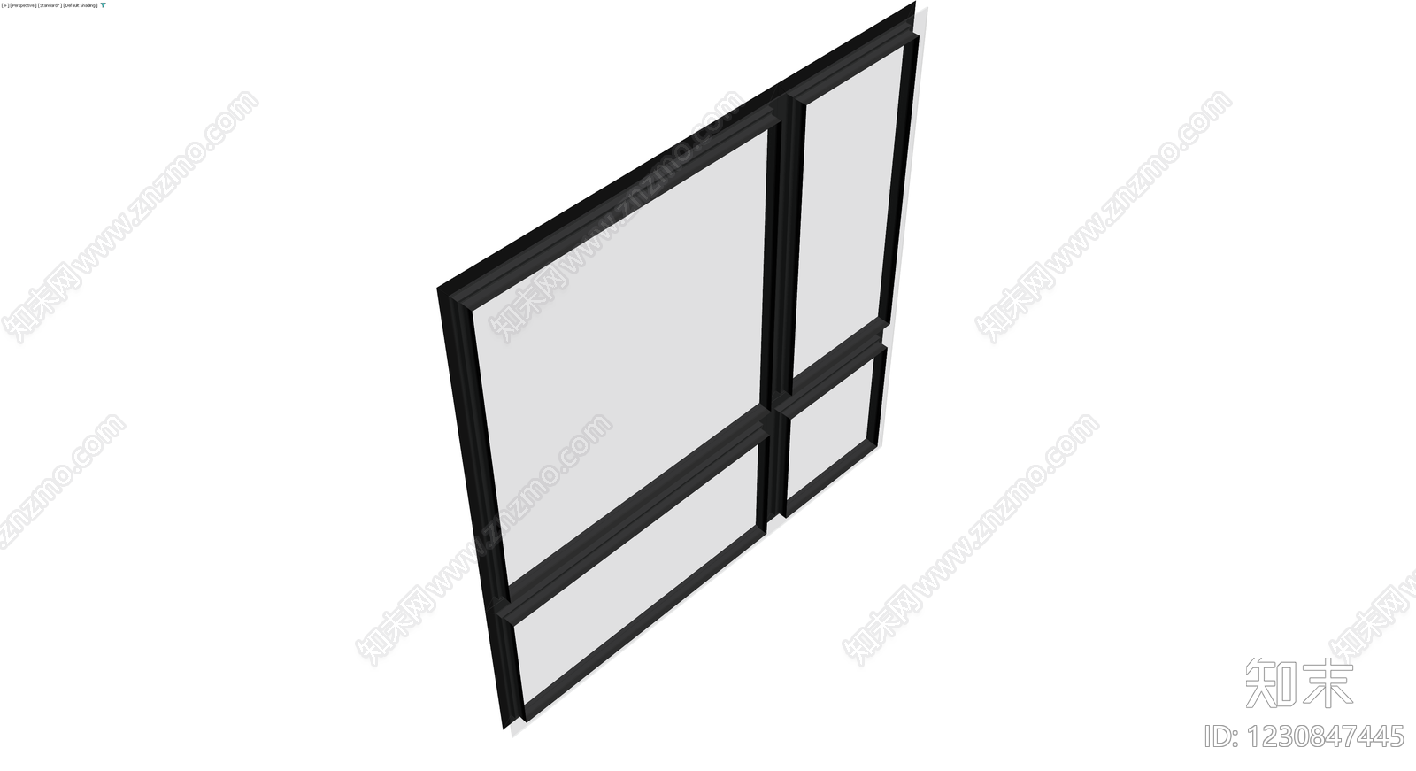 黑色边框四格窗体3D模型下载【ID:1230847445】
