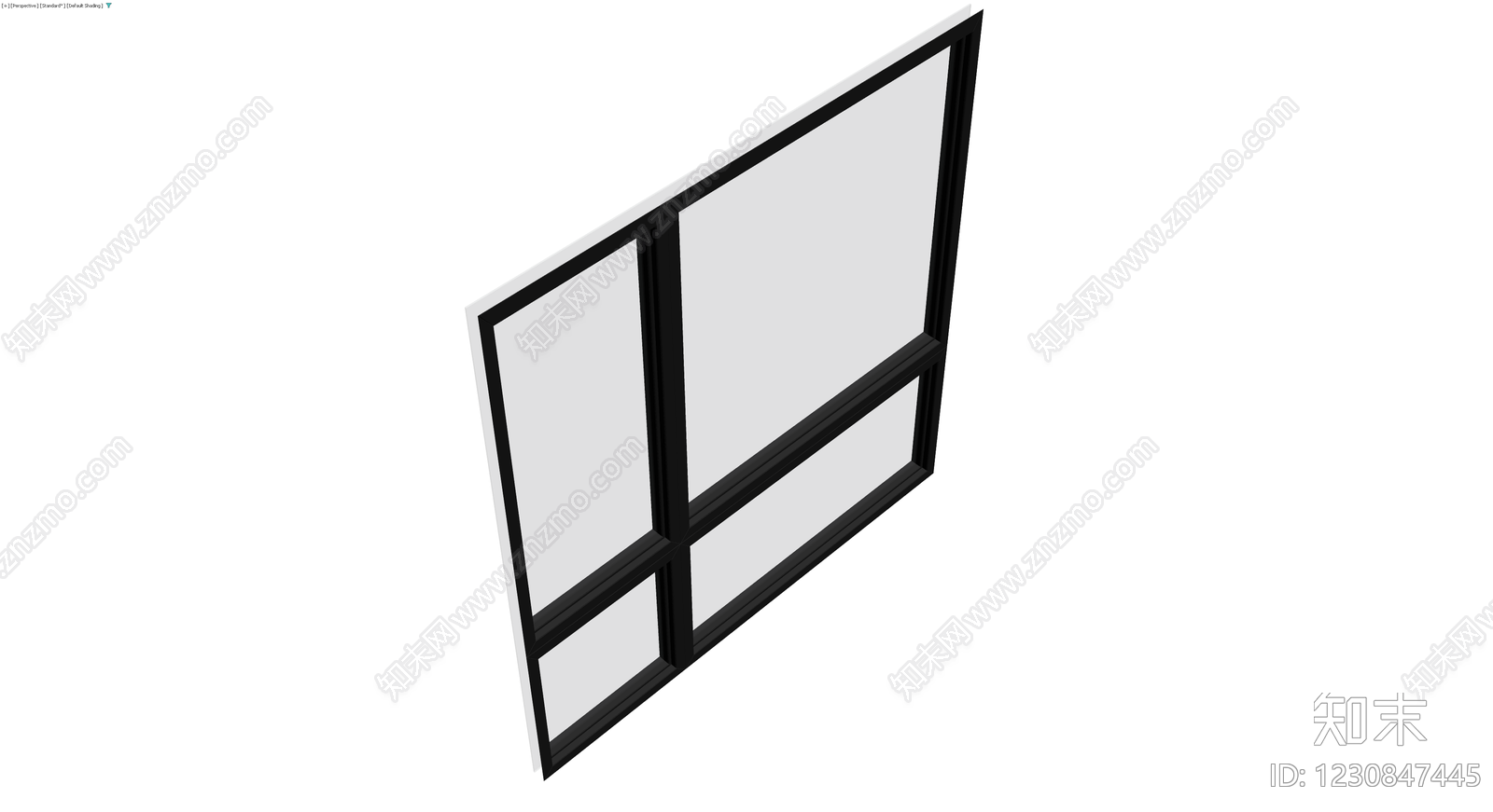 黑色边框四格窗体3D模型下载【ID:1230847445】