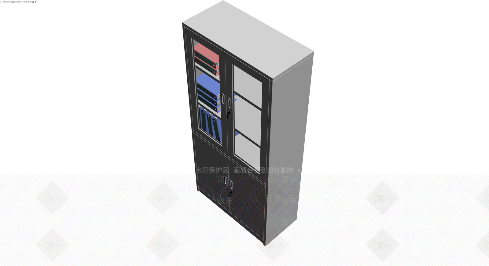 带文件柜的灰色办公高柜3D模型下载【ID:1230316044】
