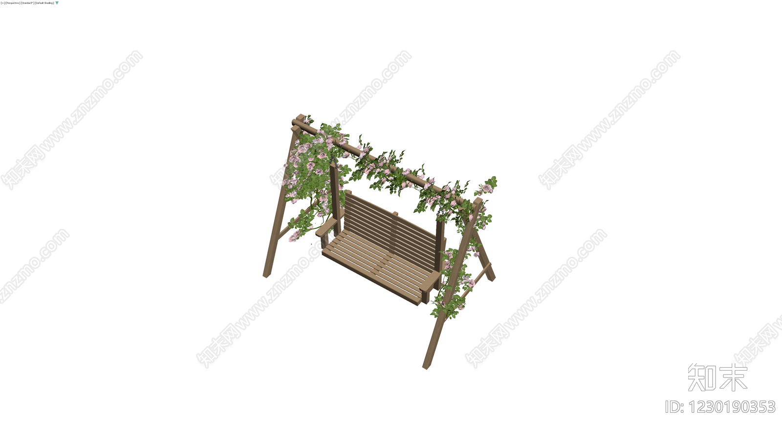 木质秋千座椅3D模型下载【ID:1230190353】