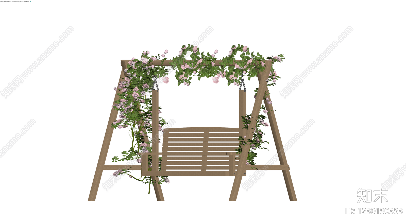 木质秋千座椅3D模型下载【ID:1230190353】