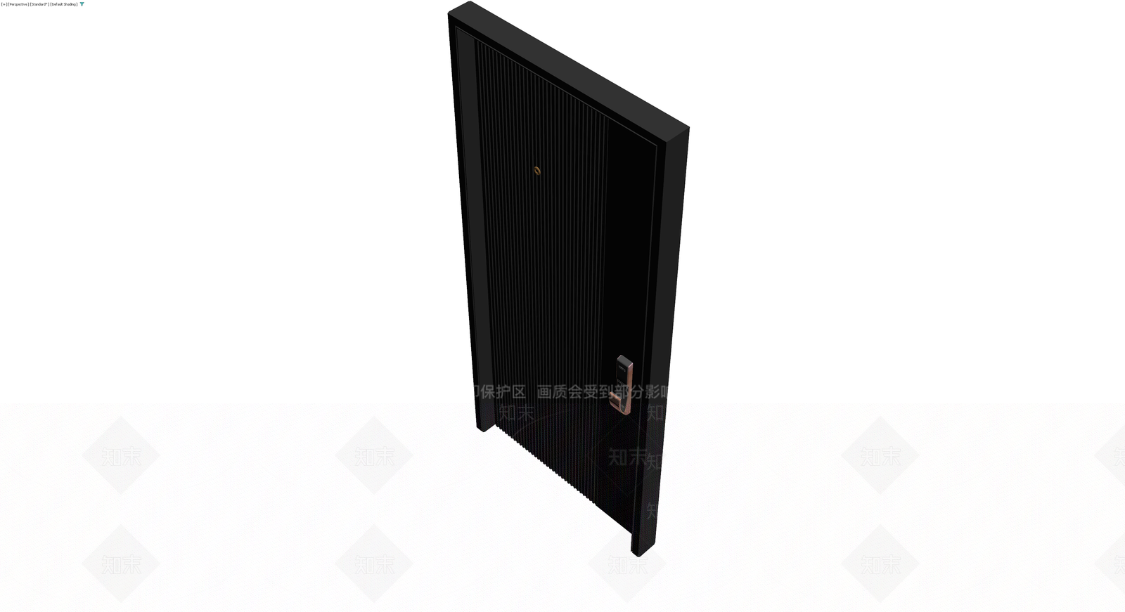 黑色竖条纹智能防盗门3D模型下载【ID:1230091028】