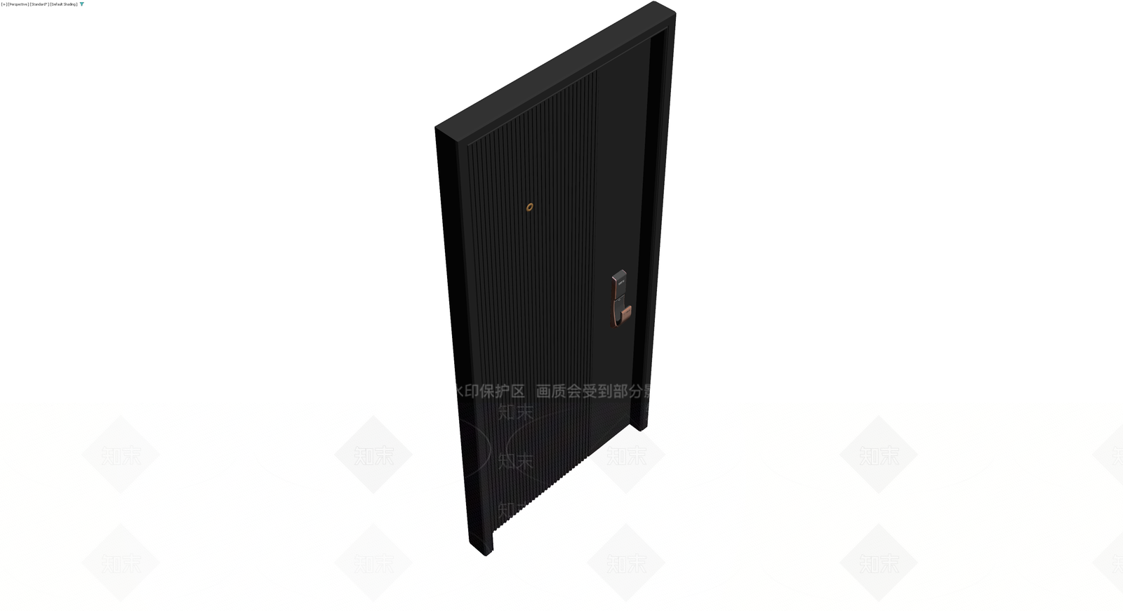 黑色竖条纹智能防盗门3D模型下载【ID:1230091028】