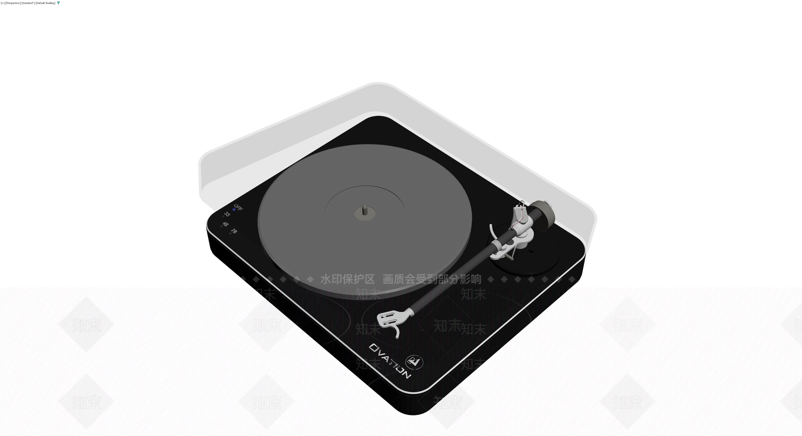 黑色唱机带防尘罩3D模型下载【ID:1230391319】