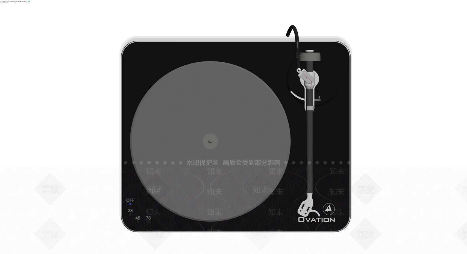 黑色唱机带防尘罩3D模型下载【ID:1230391319】