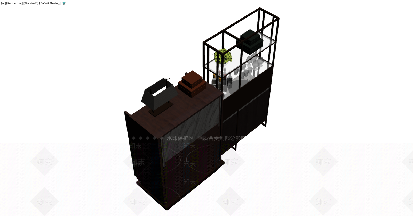 深色组合吧台柜3D模型下载【ID:1229588689】