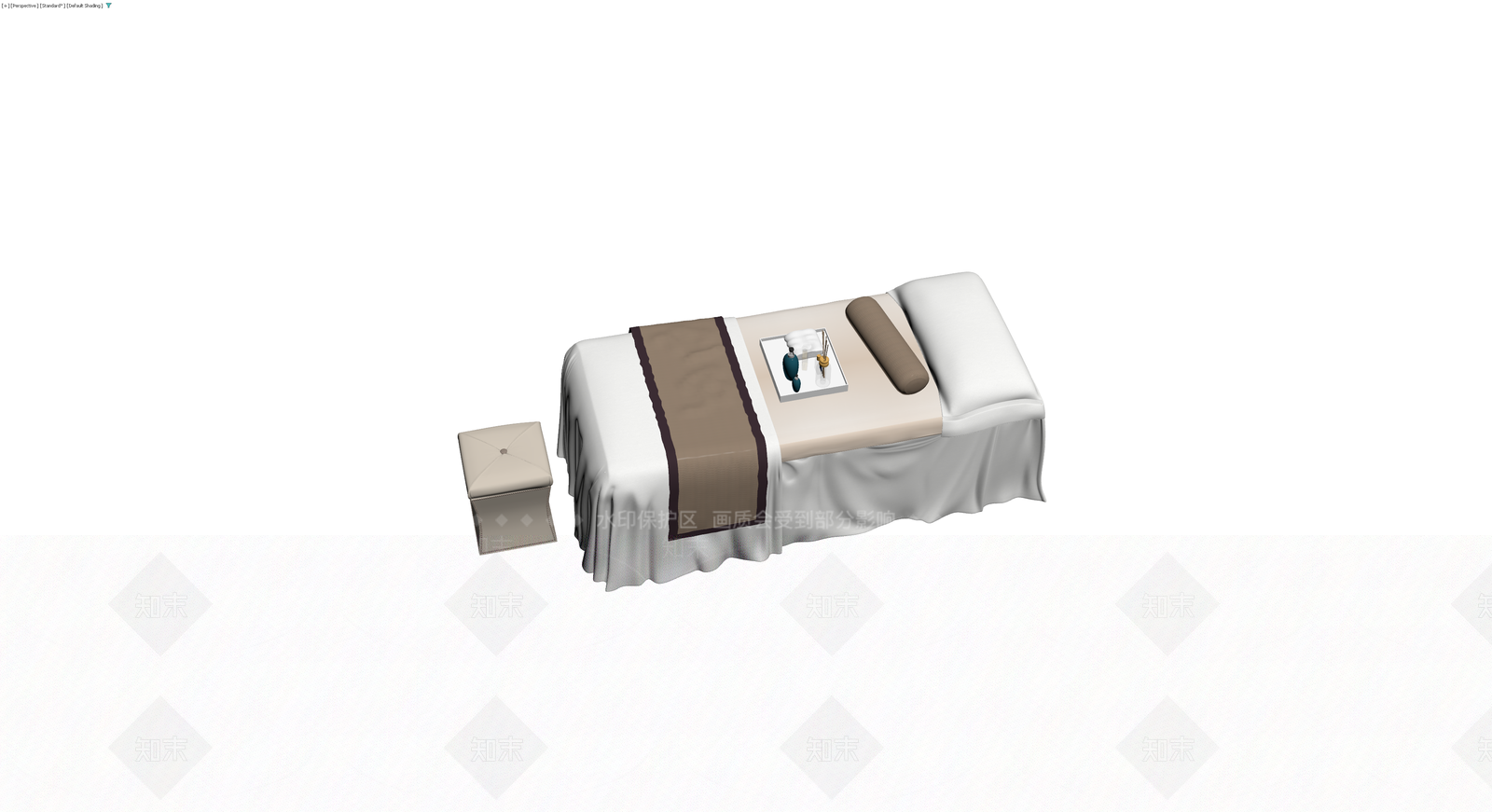 SPA按摩床及软饰组合3D模型下载【ID:1230730837】
