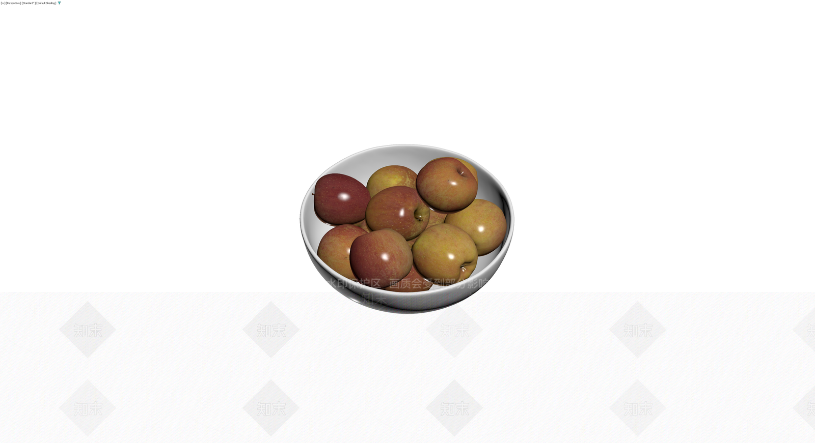 白瓷碗盛装苹果组合3D模型下载【ID:1230610636】