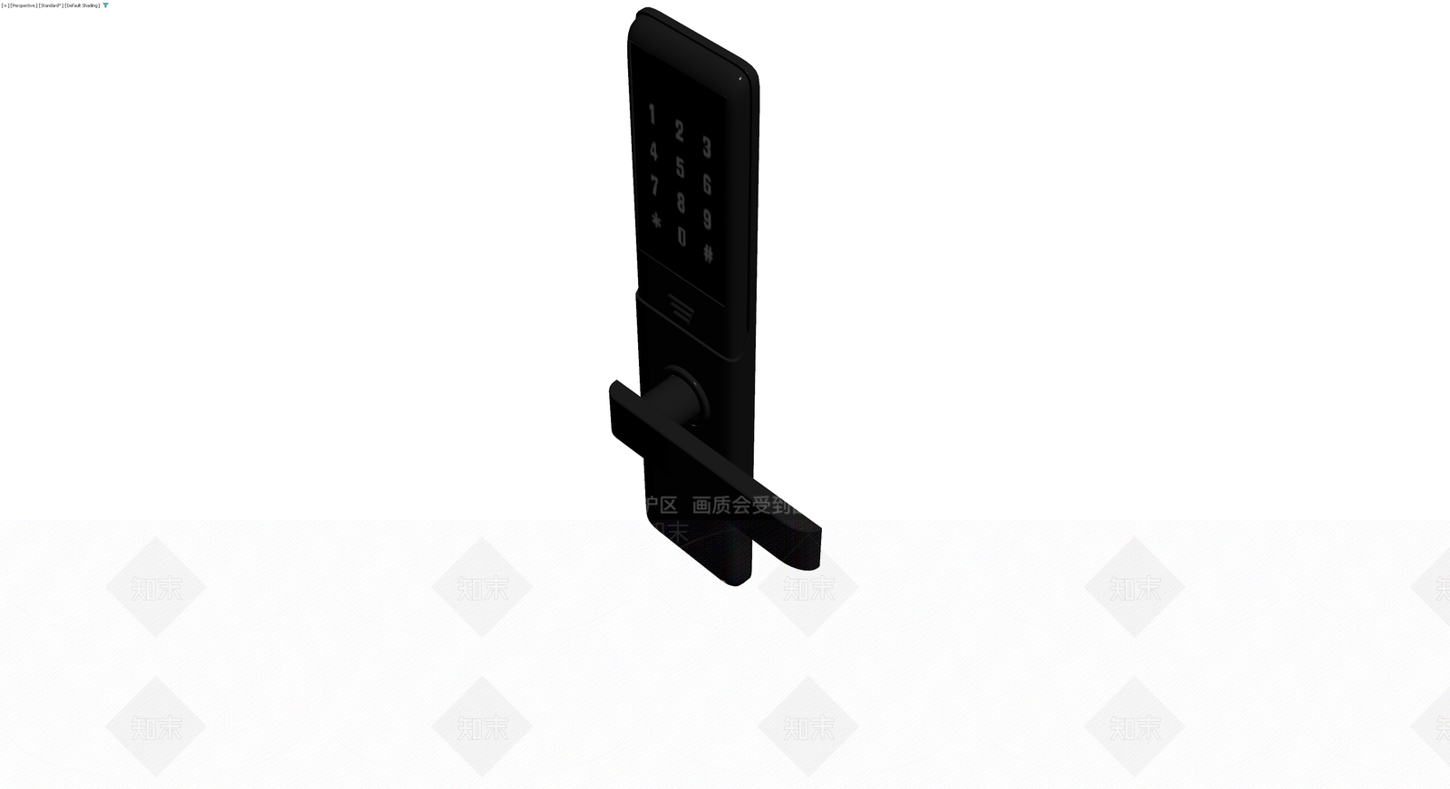 黑色智能密码门锁3D模型下载【ID:1229662535】