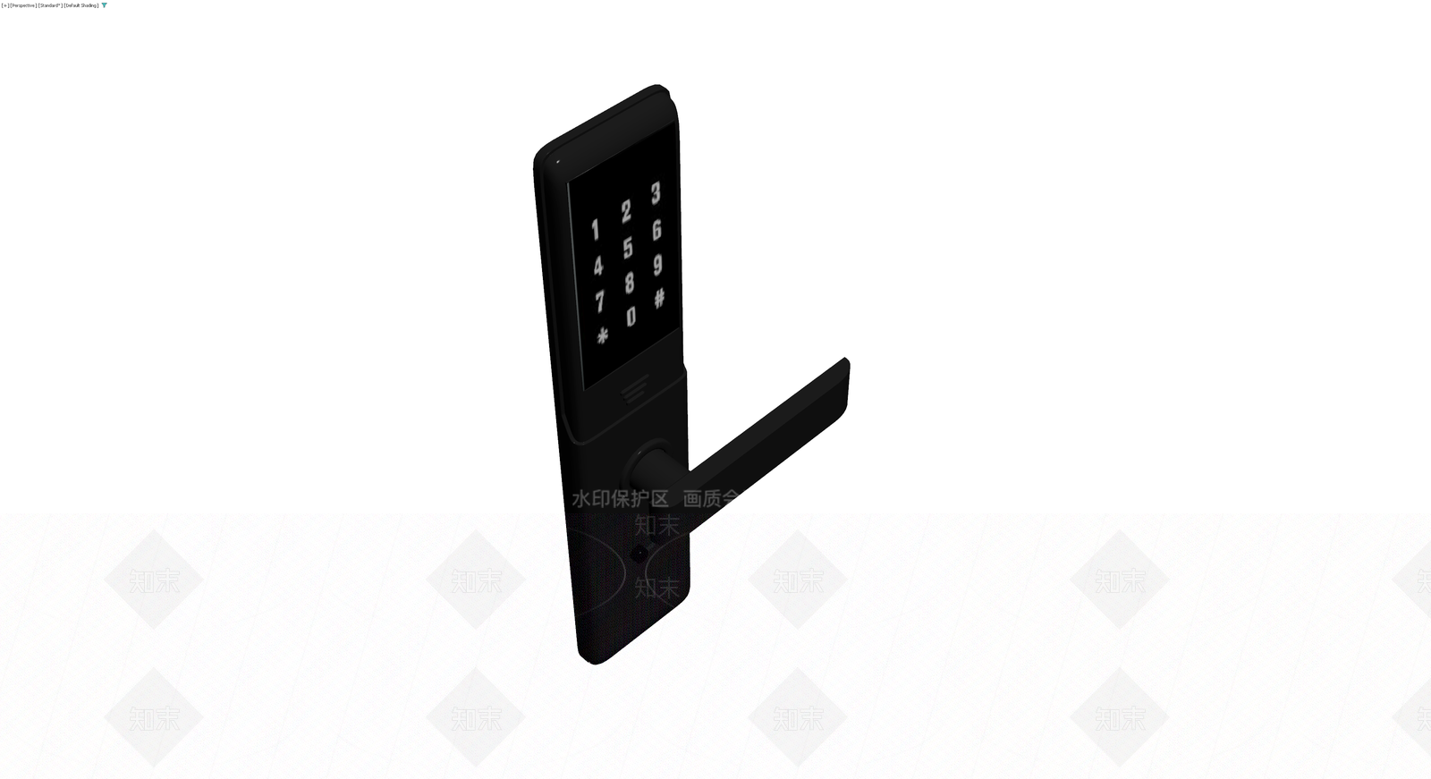黑色智能密码门锁3D模型下载【ID:1229662535】