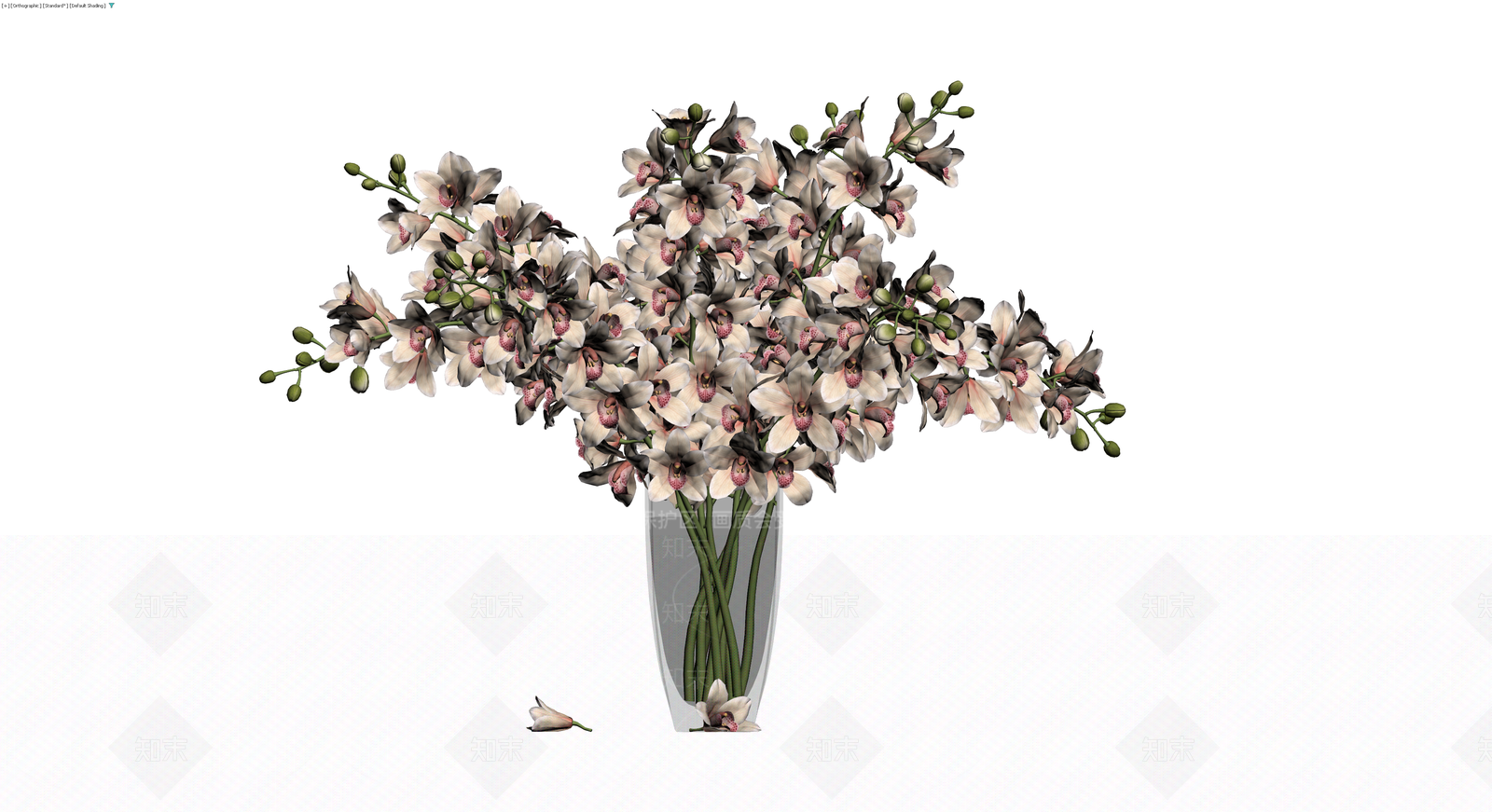 花瓶插兰花盆栽3D模型下载【ID:1230565992】