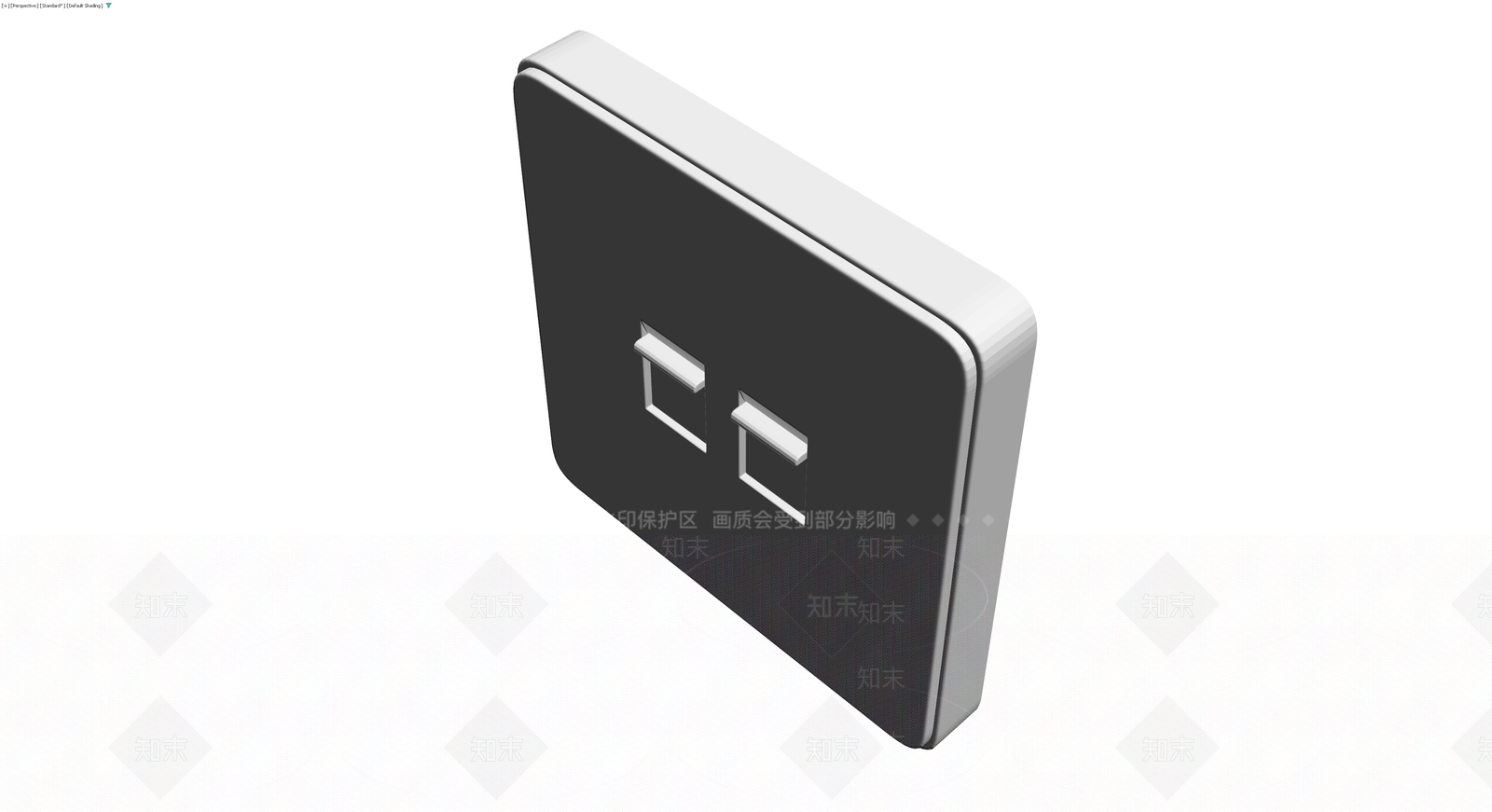 双联翘板开关面板3D模型下载【ID:1230535493】