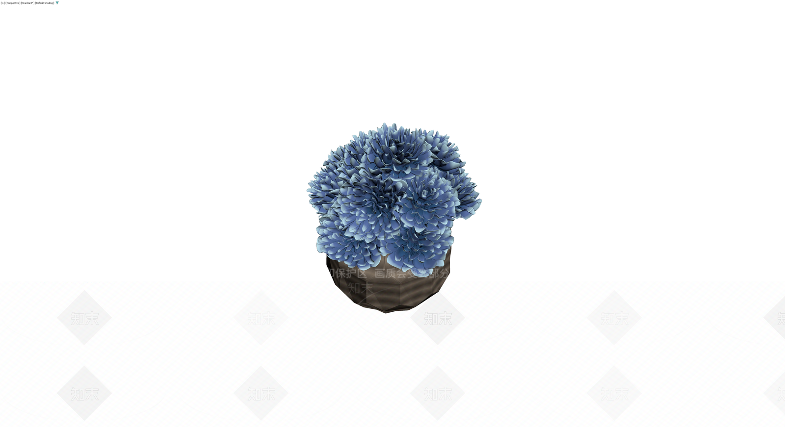 蓝色盆栽花卉组合3D模型下载【ID:1230412947】