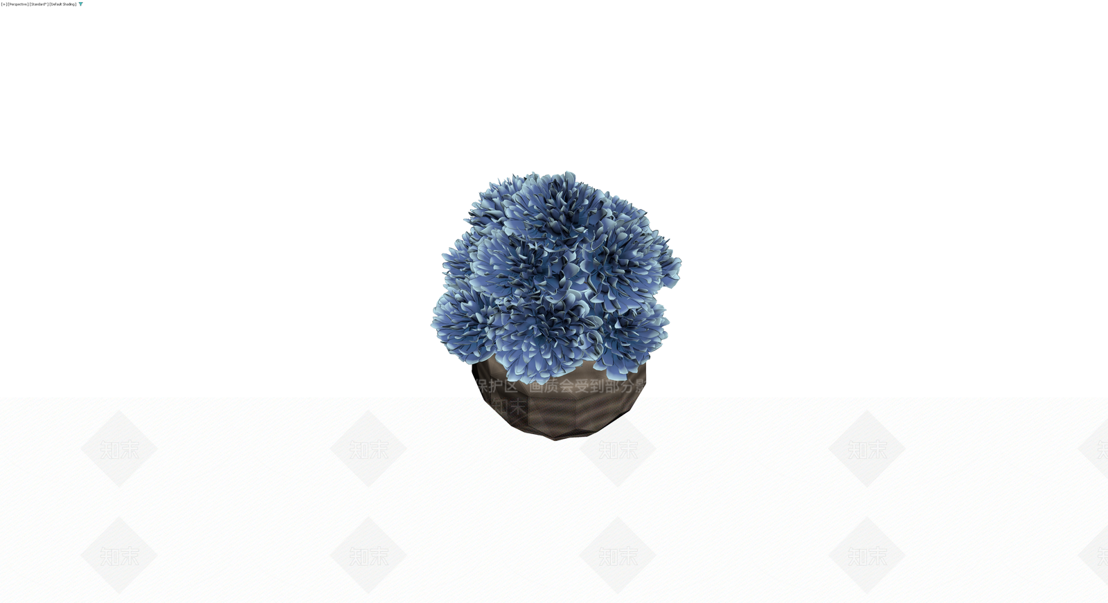 蓝色盆栽花卉组合3D模型下载【ID:1230412947】